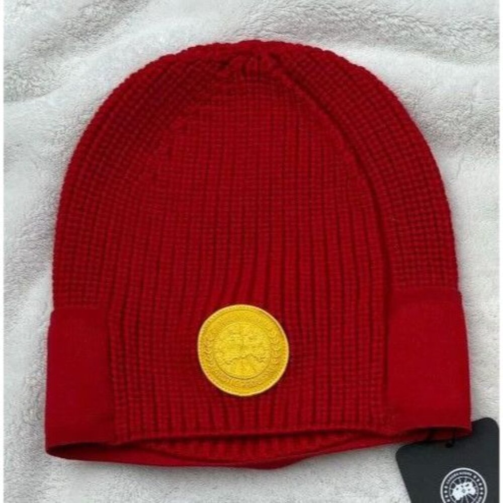 Canada Goose x Pyer Moss Red Wool Badge Beanie/Balaclava